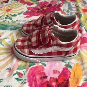 Red gingham classic vans